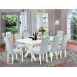 East West Furniture X-Style 9-piece Wood Dining Table Set in Baby Blue