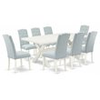 East West Furniture X-Style 9-piece Wood Dining Table Set in Baby Blue