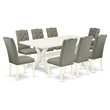 East West Furniture X-Style 9-piece Traditional Wood Kitchen Set in Gray