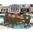East West Furniture Oslo 7-piece Modern Metal Patio Set in Brown