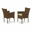 East West Furniture Oslo 7-piece Modern Metal Patio Set in Brown
