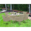East West Furniture Oslo 7-piece Modern Metal Patio Set in Natural