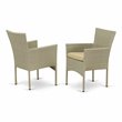 East West Furniture Oslo 7-piece Modern Metal Patio Set in Natural
