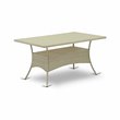 East West Furniture Oslo 7-piece Modern Metal Patio Dining Set in Natural