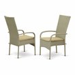 East West Furniture Oslo 7-piece Modern Metal Patio Dining Set in Natural