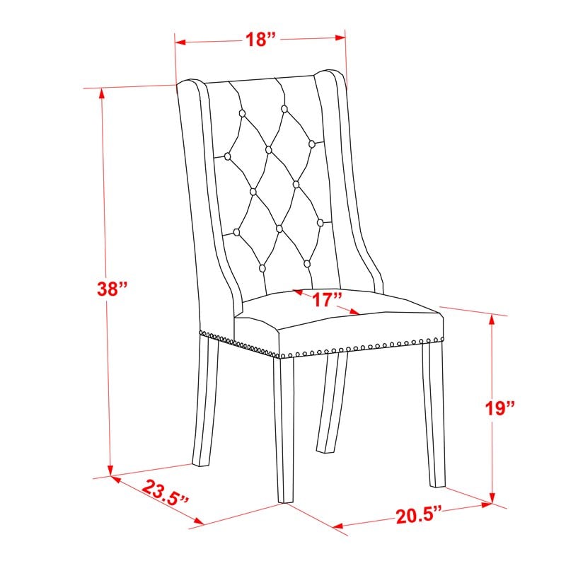 East West Furniture X-Style 9-piece Wood Dining Set in Black Finish