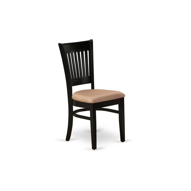 East West Furniture Vancouver Traditional Wood Dining Chairs in Black (Set of 2)