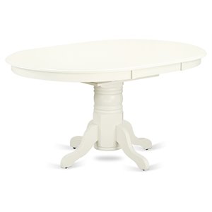 east west furniture avon oval traditional wood dining table in linen white