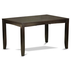 east west furniture lynfield rectangular wood dining table in cappuccino