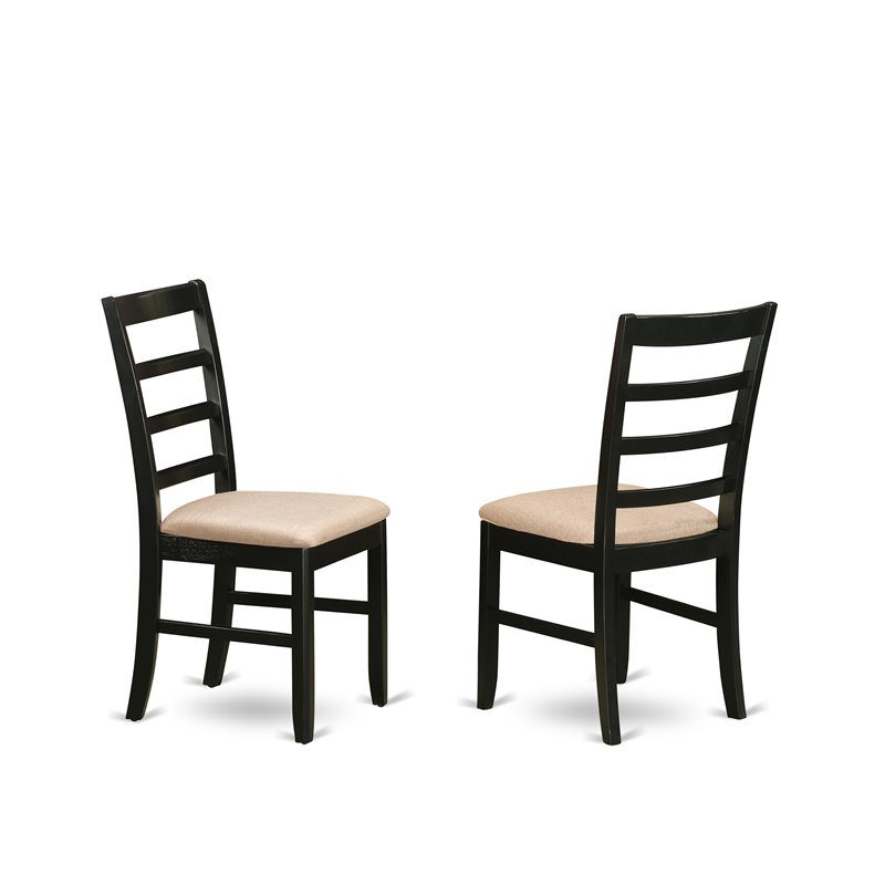 East West Furniture Sudbury 5-piece Wood Table and Dining Chairs in Black