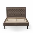 East West Furniture Kendall Traditional Wood Platform Queen Bed Frame in Brown