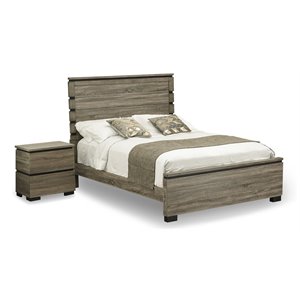 east west furniture savona 2-piece wood queen size bedroom set in antique gray
