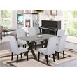 East West Furniture X-Style 7-piece Traditional Wood Kitchen Set in Black