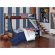 East West Furniture Jackson Traditional Metal Twin Over Full Bunk Bed in Black