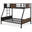 East West Furniture Jackson Traditional Metal Twin Over Full Bunk Bed in Black