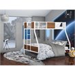 East West Furniture Jackson Traditional Metal Twin Over Full Bunk Bed in White