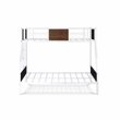 East West Furniture Jackson Traditional Metal Twin Over Full Bunk Bed in White