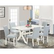 East West Furniture X-Style 7-piece Wood Kitchen Set in Linen White