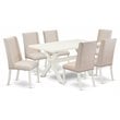 East West Furniture X-Style 7-piece Wood Dining Set in Cream Finish