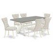 East West Furniture X-Style 7-piece Wood Kitchen Table Set in White