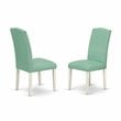 East West Furniture X-Style 7-piece Wood Dining Table Set in Pond Blue