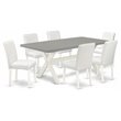 East West Furniture X-Style 7-piece Wood Dining Table Set in White