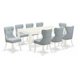 East West Furniture Logan 9-piece Wood Kitchen Table Set in Linen White