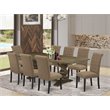 East West Furniture Lassale 9-piece Wood Dining Set in Brown/Light Sable