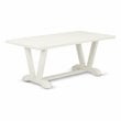 East West Furniture V-Style 9-piece Wood Dining Set in Linen White/Shitake