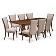 East West Furniture Lassale 9-piece Wood Kitchen Set in Walnut