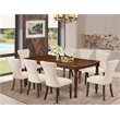 East West Furniture Dover 9-piece Wood Dining Table Set in Mahogany