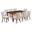 East West Furniture Dover 9-piece Wood Kitchen Table Set in Mahogany