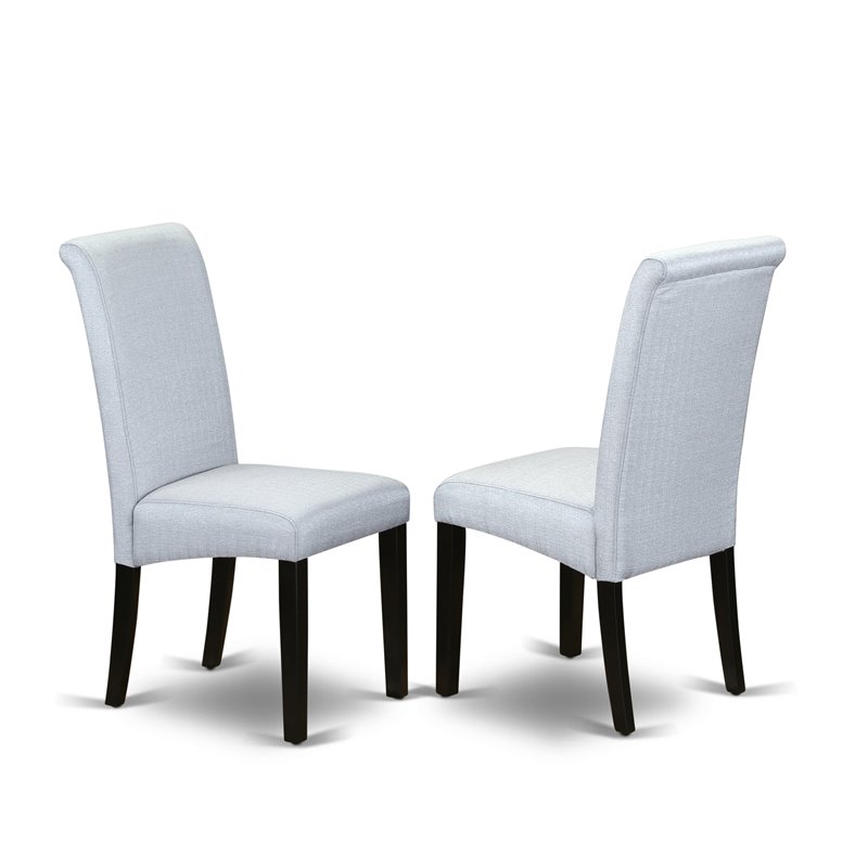 East West Furniture Logan 9-piece Wood Dining Set in Black/Grayish Blue