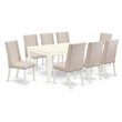 East West Furniture Logan 9-piece Wood Kitchen Set in Linen White