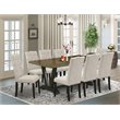 East West Furniture V-Style 9-piece Wood Kitchen Set in Doeskin Gray