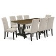 East West Furniture V-Style 9-piece Wood Kitchen Set in Doeskin Gray