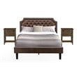 East West Furniture Granbury 3 Pieces Wood Queen Bedroom Set in Jacobean/Brown