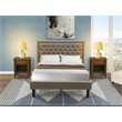 East West Furniture Kendall 3-Piece Wood Full Bedroom Set in Dark Khaki Brown