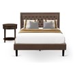 East West Furniture Kendall 2-Piece Wood Queen Bedroom Set in Brown/Jacobean