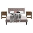 East West Furniture Nolan 3-Piece Wood Queen Bedroom Set in Jacobean/Taupe Brown