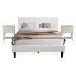 East West Furniture Nolan 3-Piece Wood Queen Bedroom Set in White/Butter Cream