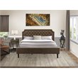 East West Furniture Granbury 2 Pieces Wood King Bedroom Set in Brown/Jacobean