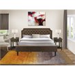 East West Furniture Granbury 3 Pieces Wood King Bedroom Set in Brown/Jacobean