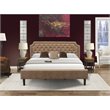 East West Furniture Granbury 3-Piece Wooden King Bedroom Set in Brown/Jacobean