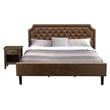 East West Furniture Granbury 2-Piece Wood King Bedroom Set in Brown & Jacobean