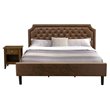 East West Furniture Granbury 2-Piece Wood King Bedroom Set in Brown & Walnut