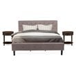 East West Furniture Nolan 3-Piece Wood King Bedroom Set in Brown Taupe/Jacobean