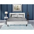 East West Furniture Nolan 2-Piece Wooden King Bedroom Set in White/Urban Gray