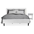 East West Furniture Nolan 2-Piece Wooden King Bedroom Set in White/Urban Gray