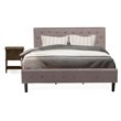 East West Furniture Nolan 2-Piece Wood King Bedroom Set in Jacobean/Taupe Brown